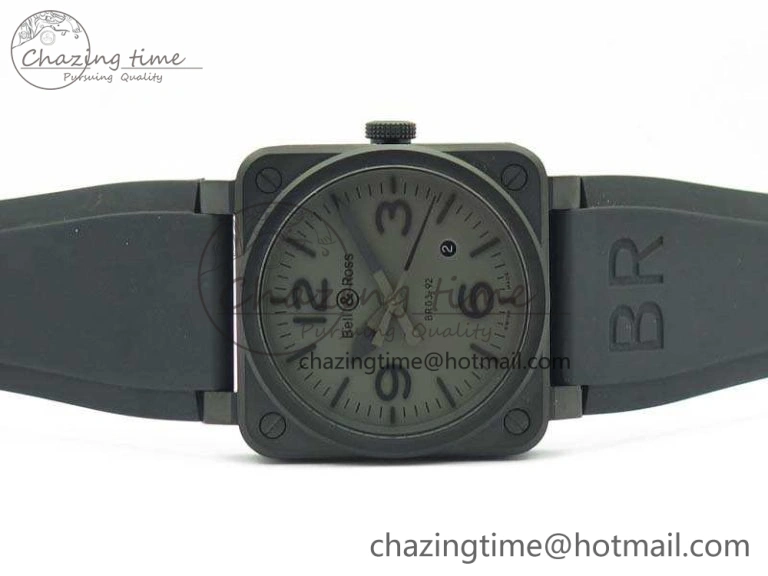BR 03-92 DLC Case V3 Gray Dial 42.5mm On Rubber Strap MIYOTA 9015