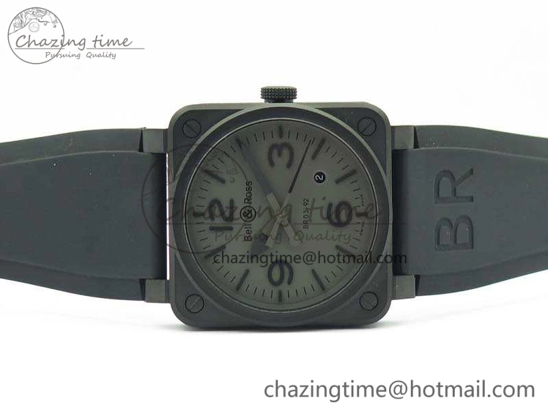 BR 03-92 DLC Case V3 Gray Dial 42.5mm On Rubber Strap MIYOTA 9015