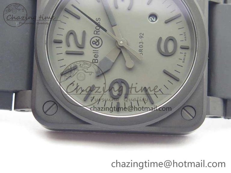BR 03-92 DLC Case V3 Gray Dial 42.5mm On Rubber Strap MIYOTA 9015