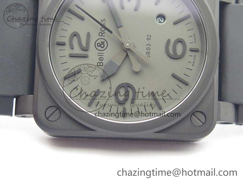 BR 03-92 DLC Case V3 Gray Dial 42.5mm On Rubber Strap MIYOTA 9015