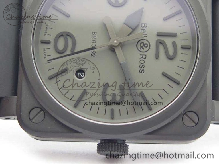 BR 03-92 DLC Case V3 Gray Dial 42.5mm On Rubber Strap MIYOTA 9015