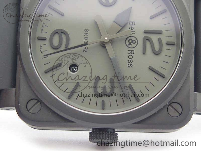 BR 03-92 DLC Case V3 Gray Dial 42.5mm On Rubber Strap MIYOTA 9015