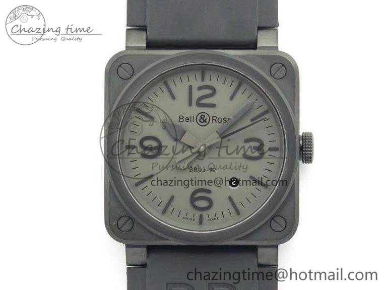 BR 03-92 DLC Case V3 Gray Dial 42.5mm On Rubber Strap MIYOTA 9015