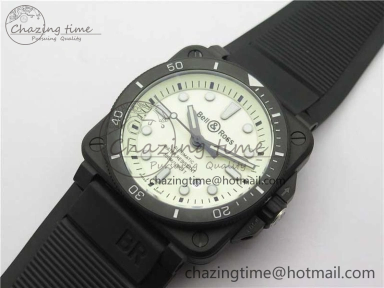 BR 03-92 Diver PVD White Dial on Rubber Strap MIYOTA 9015 (Free Nylon Strap)