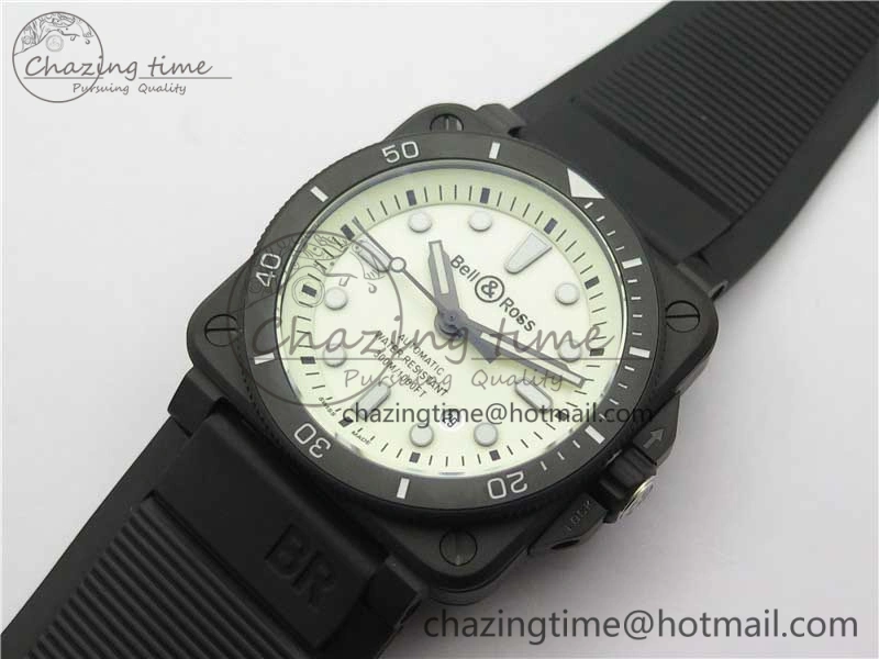 BR 03-92 Diver PVD White Dial on Rubber Strap MIYOTA 9015 (Free Nylon Strap)