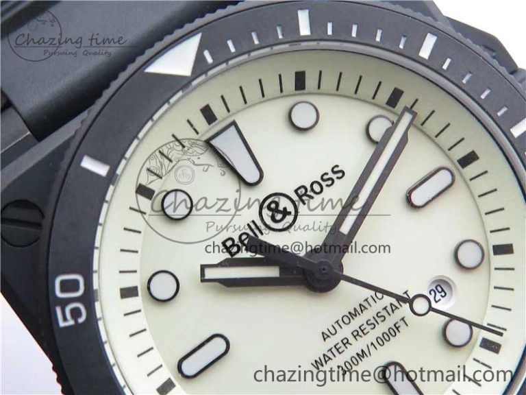 BR 03-92 Diver PVD White Dial on Rubber Strap MIYOTA 9015 (Free Nylon Strap)
