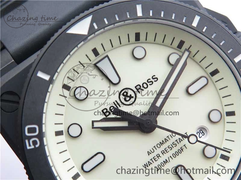 BR 03-92 Diver PVD White Dial on Rubber Strap MIYOTA 9015 (Free Nylon Strap)