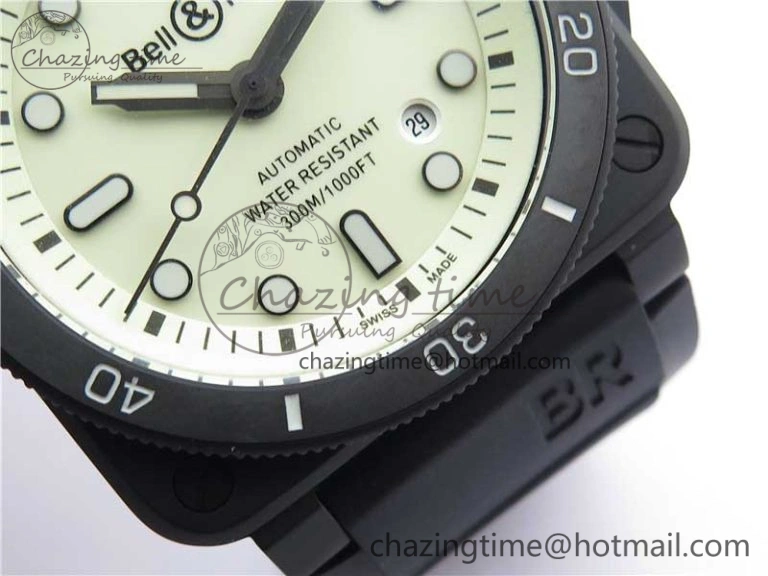 BR 03-92 Diver PVD White Dial on Rubber Strap MIYOTA 9015 (Free Nylon Strap)