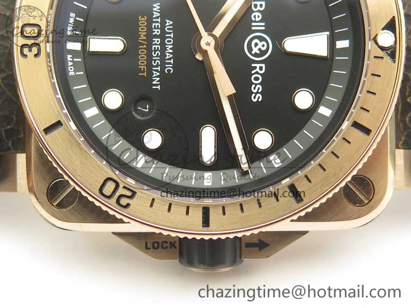 BR 03-92 Diver RG OXF 1:1 Best Edition Black Dial on Rubber Strap MIYOTA 9015 (Free Leather)