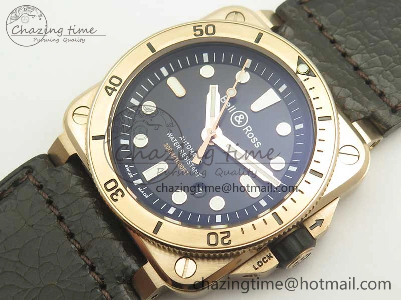 BR 03-92 Diver RG OXF 1:1 Best Edition Black Dial on Rubber Strap MIYOTA 9015 (Free Leather)