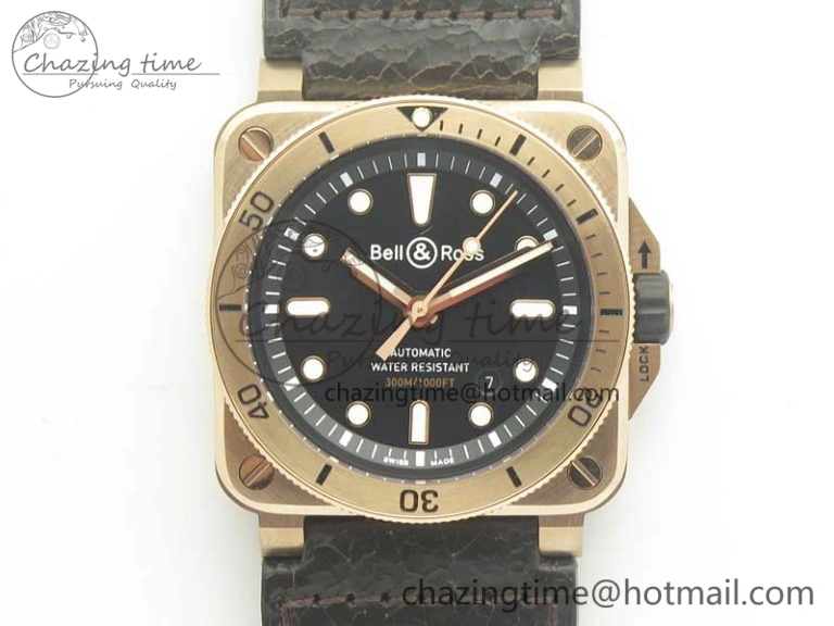 BR 03-92 Diver RG OXF 1:1 Best Edition Black Dial on Rubber Strap MIYOTA 9015 (Free Leather)