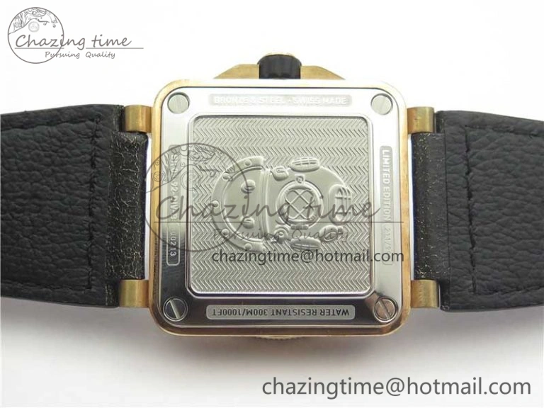 BR 03-92 Diver Real Bronze Noob 1:1 Best Edition Black Dial on Leather Strap MIYOTA 9015 (Free Rubber Strap)