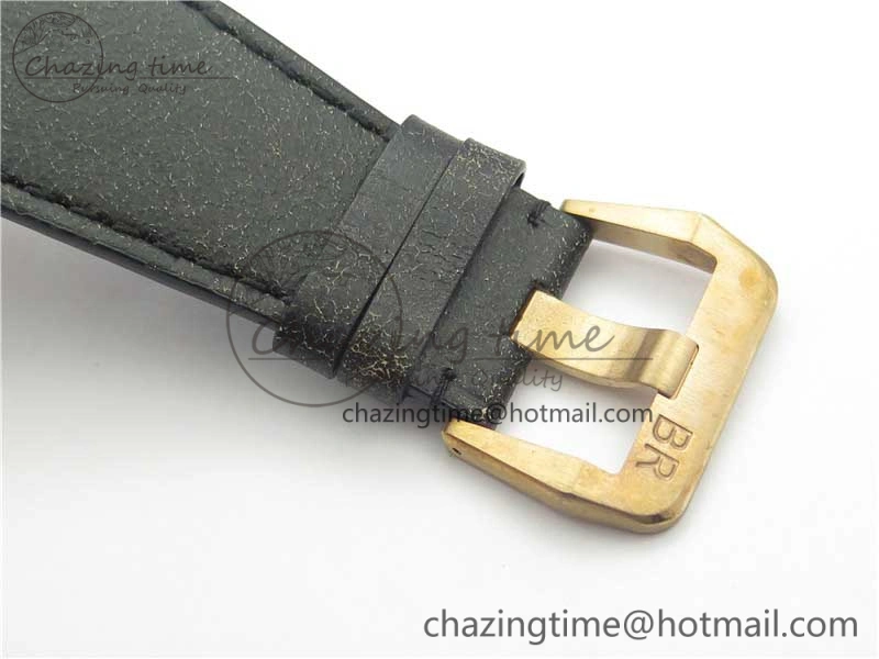 BR 03-92 Diver Real Bronze Noob 1:1 Best Edition Black Dial on Leather Strap MIYOTA 9015 (Free Rubber Strap)