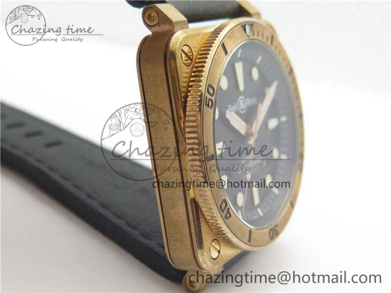 BR 03-92 Diver Real Bronze Noob 1:1 Best Edition Black Dial on Leather Strap MIYOTA 9015 (Free Rubber Strap)