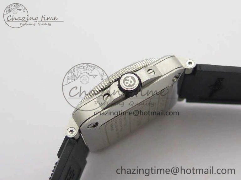 BR 03-92 Diver SS 1:1 Best Edition Black Dial On Rubber Strap MIYOTA 9015