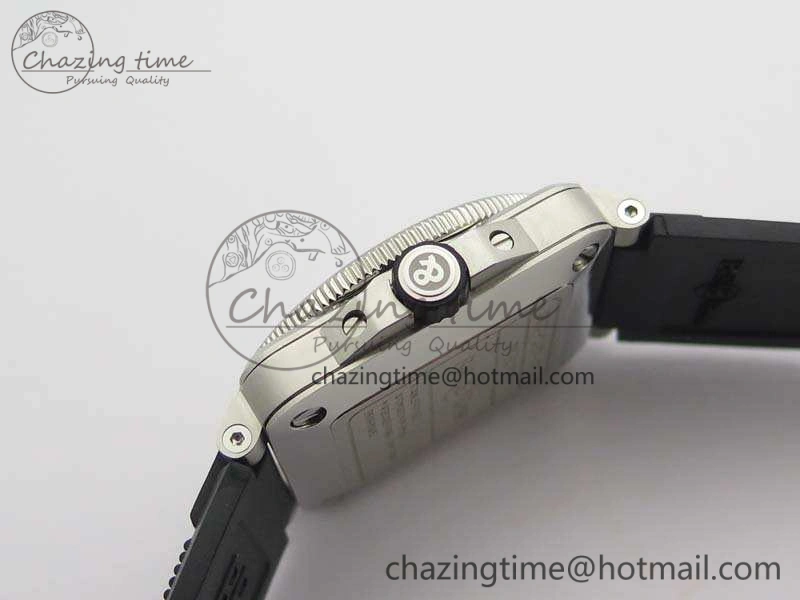BR 03-92 Diver SS 1:1 Best Edition Black Dial On Rubber Strap MIYOTA 9015
