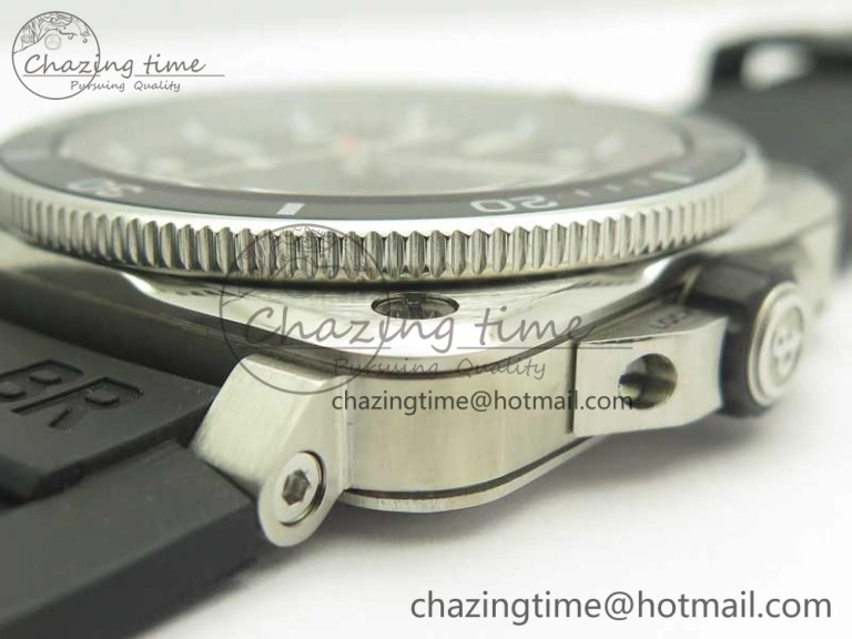 BR 03-92 Diver SS OXF 1:1 Best Edition Black Dial on Rubber Strap MIYOTA 9015 (Free Leather)