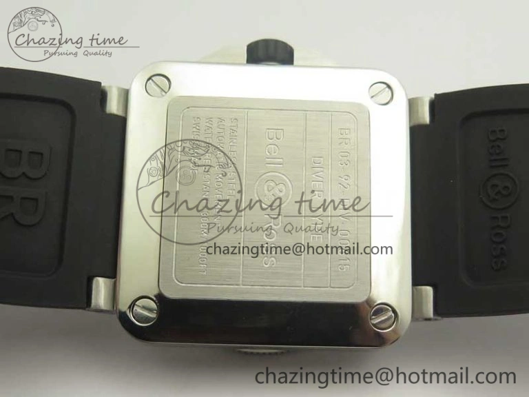 BR 03-92 Diver SS OXF 1:1 Best Edition Black Dial on Rubber Strap MIYOTA 9015 (Free Leather)