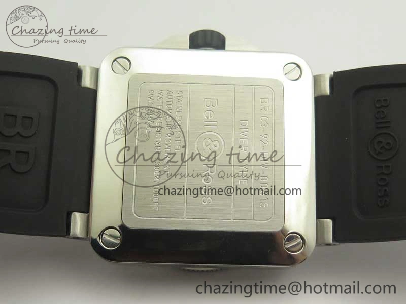 BR 03-92 Diver SS OXF 1:1 Best Edition Black Dial on Rubber Strap MIYOTA 9015 (Free Leather)