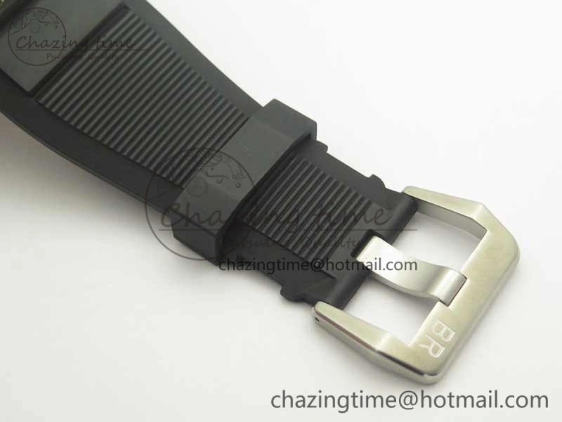 BR 03-92 Diver SS OXF 1:1 Best Edition Black Dial on Rubber Strap MIYOTA 9015 (Free Leather)
