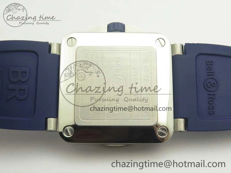 BR 03-92 Diver SS OXF 1:1 Best Edition Blue Dial on Rubber Strap MIYOTA 9015 (Free Leather)