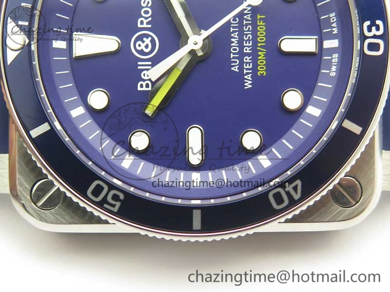 BR 03-92 Diver SS OXF 1:1 Best Edition Blue Dial on Rubber Strap MIYOTA 9015 (Free Leather)