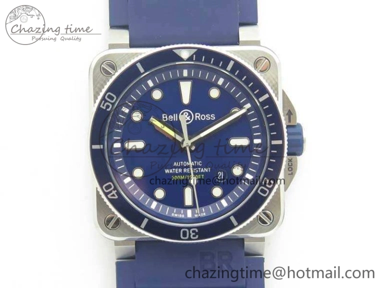BR 03-92 Diver SS RDF 1:1 Best Edition Blue Dial On Rubber Strap MIYOTA9015 (Free Nylon Strap)