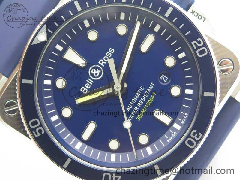 BR 03-92 Diver SS RDF 1:1 Best Edition Blue Dial On Rubber Strap MIYOTA9015 (Free Nylon Strap)