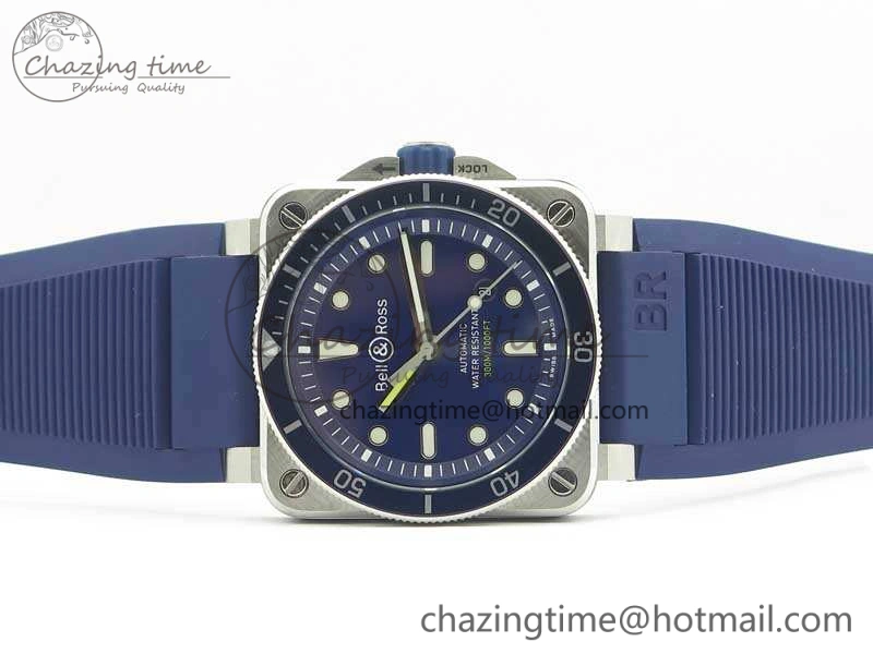 BR 03-92 Diver SS RDF 1:1 Best Edition Blue Dial On Rubber Strap MIYOTA9015 (Free Nylon Strap)