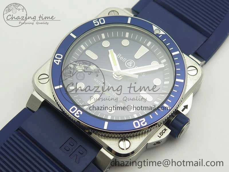 BR 03-92 Diver SS RDF 1:1 Best Edition Blue Dial On Rubber Strap MIYOTA9015 (Free Nylon Strap)