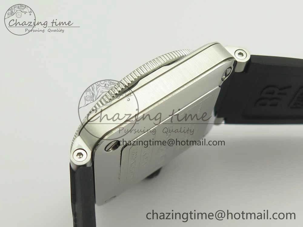 BR 03-92 Diver SS SS Bezel Black Dial on Rubber Strap MIYOTA 9015 (Free Leather Strap)