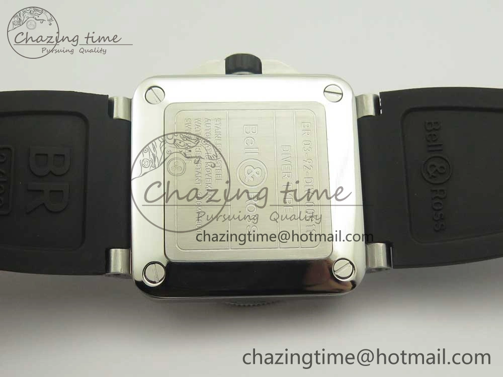 BR 03-92 Diver SS SS Bezel Black Dial on Rubber Strap MIYOTA 9015 (Free Leather Strap)