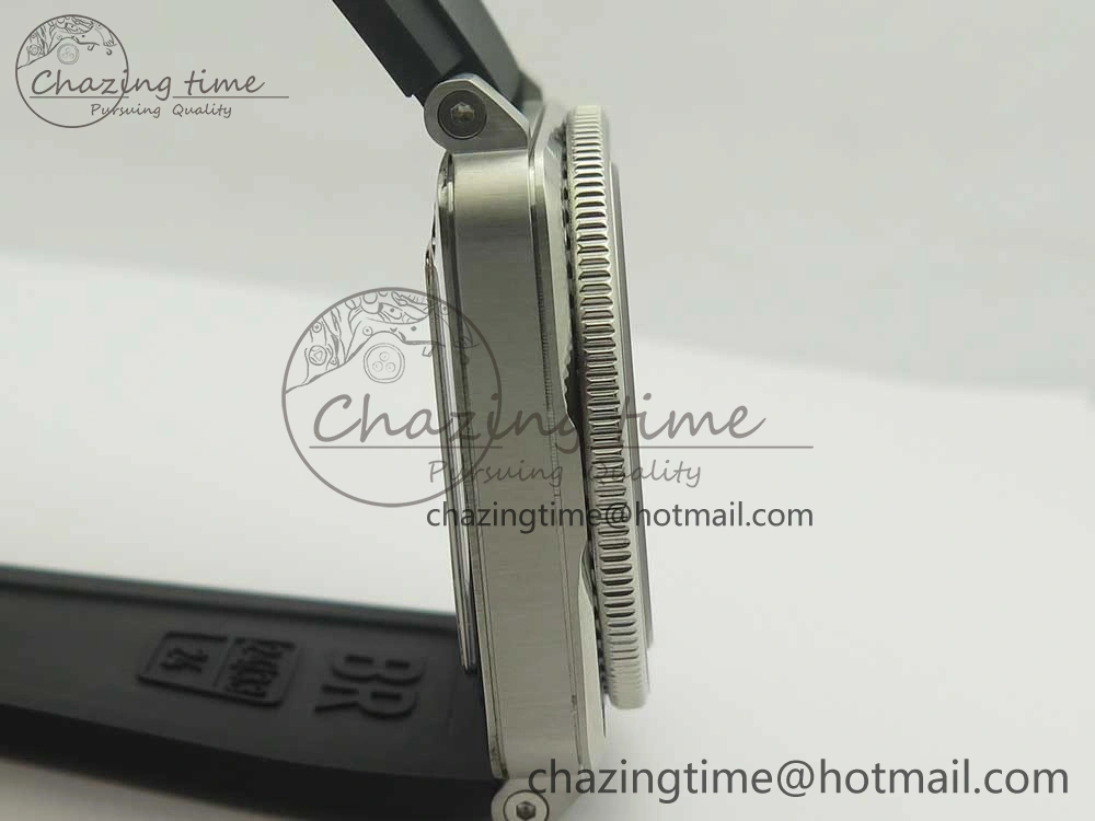 BR 03-92 Diver SS SS Bezel Black Dial on Rubber Strap MIYOTA 9015 (Free Leather Strap)