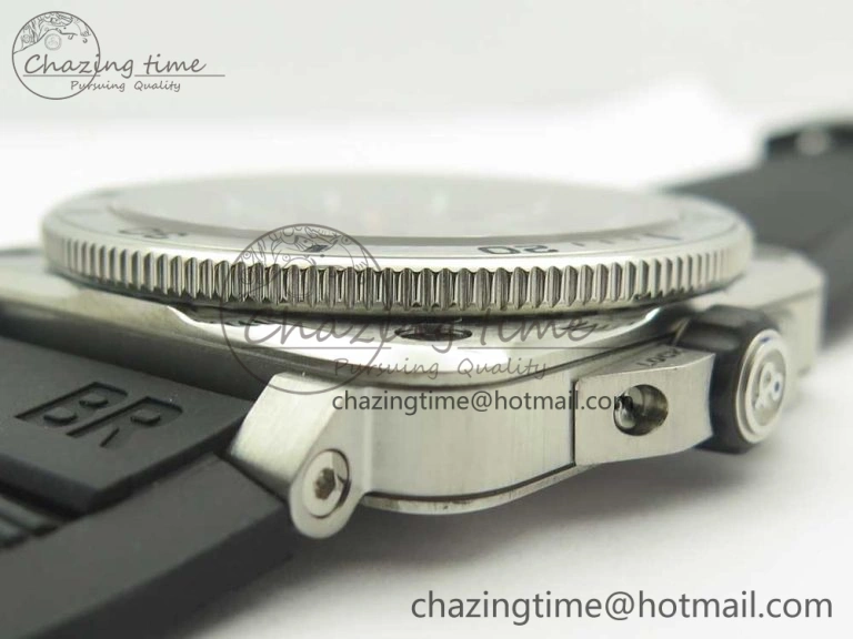 BR 03-92 Diver SS SS Bezel Black Dial on Rubber Strap MIYOTA 9015 (Free Leather Strap)