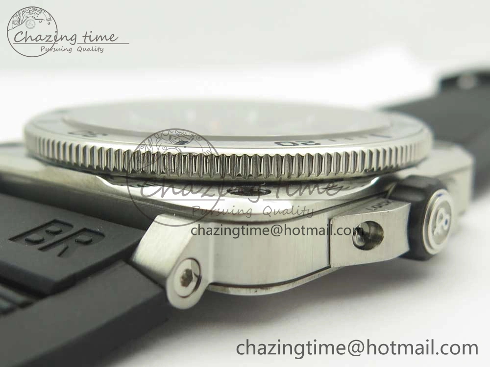 BR 03-92 Diver SS SS Bezel Black Dial on Rubber Strap MIYOTA 9015 (Free Leather Strap)