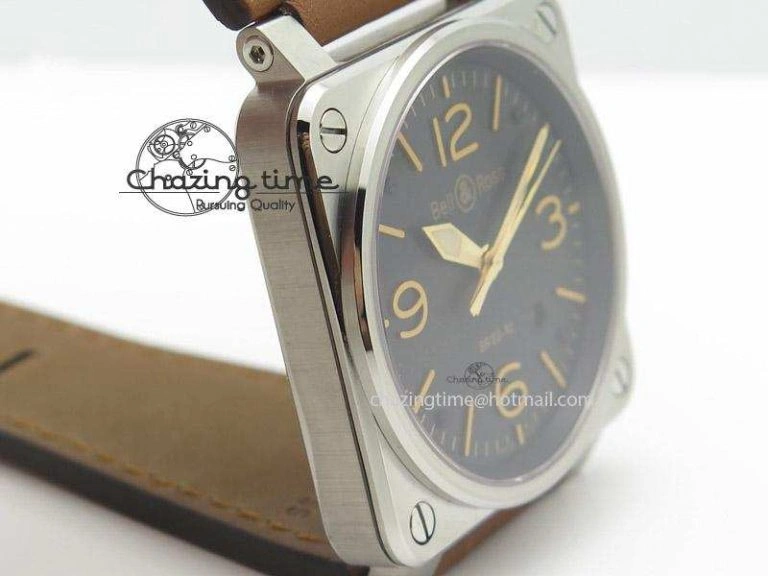 BR 03-92 Golden Heritage SS ZF 1:1 Best Edition On Brown Leather Strap MIYOTA 9015