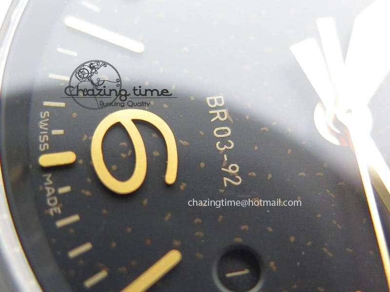 BR 03-92 Golden Heritage SS ZF 1:1 Best Edition On Brown Leather Strap MIYOTA 9015