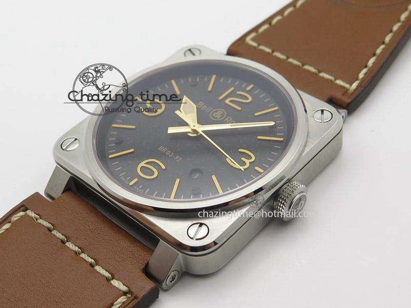 BR 03-92 Golden Heritage SS ZF 1:1 Best Edition On Brown Leather Strap MIYOTA 9015