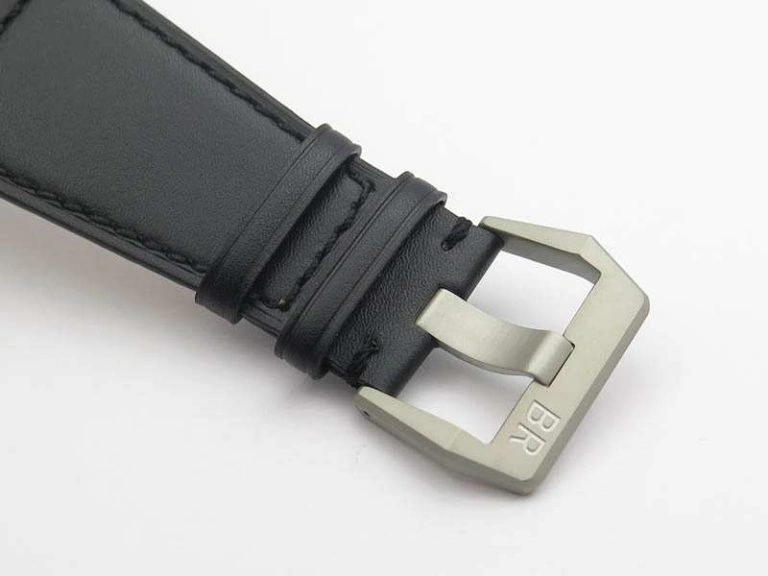 BR 03-92 Horograph Satin-Polished Steel Black Dial On Leather Strap MIYOTA 9015 (Free Nylon Strap)