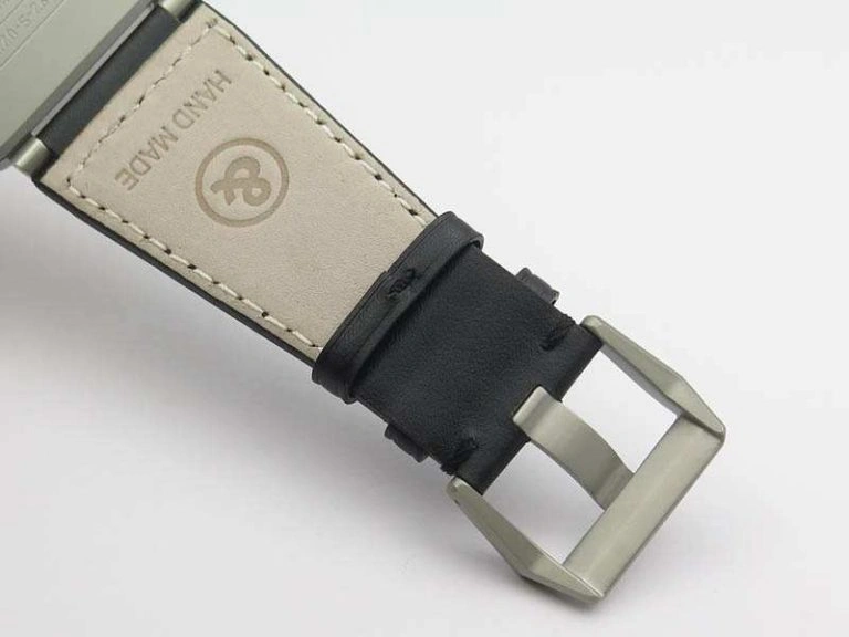 BR 03-92 Horograph Satin-Polished Steel Black Dial On Leather Strap MIYOTA 9015 (Free Nylon Strap)