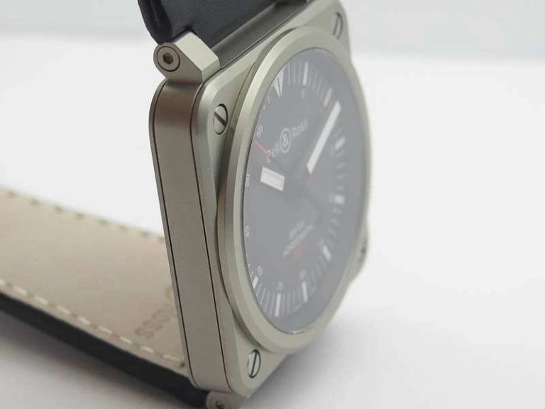 BR 03-92 Horograph Satin-Polished Steel Black Dial On Leather Strap MIYOTA 9015 (Free Nylon Strap)