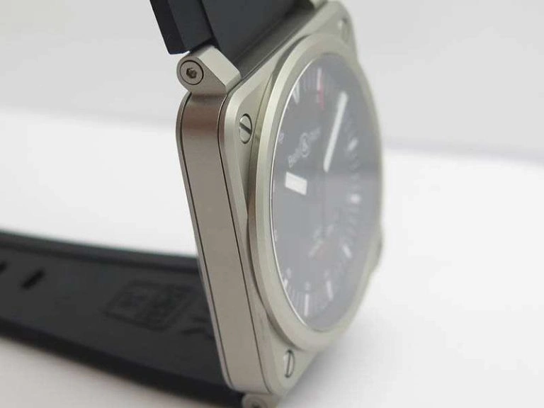 BR 03-92 Horograph Satin-polished Steel Black Dial On Rubber Strap MIYOTA 9015 (Free Nylon Strap)