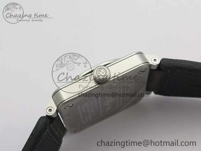 BR 03-92 Horolum Satin Polished Steel Gray Dial On Leather Strap MIYOTA 9015 (Free Nylon Strap) V2