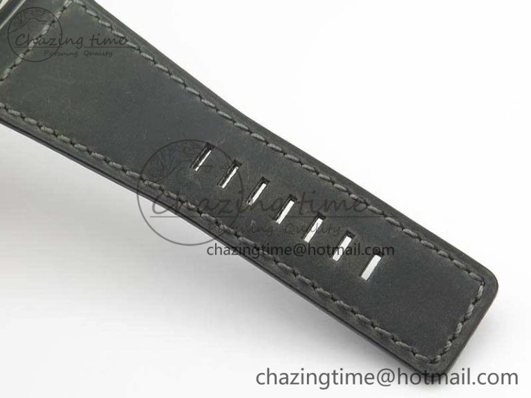 BR 03-92 Horolum Satin Polished Steel Gray Dial On Leather Strap MIYOTA 9015 (Free Nylon Strap) V2