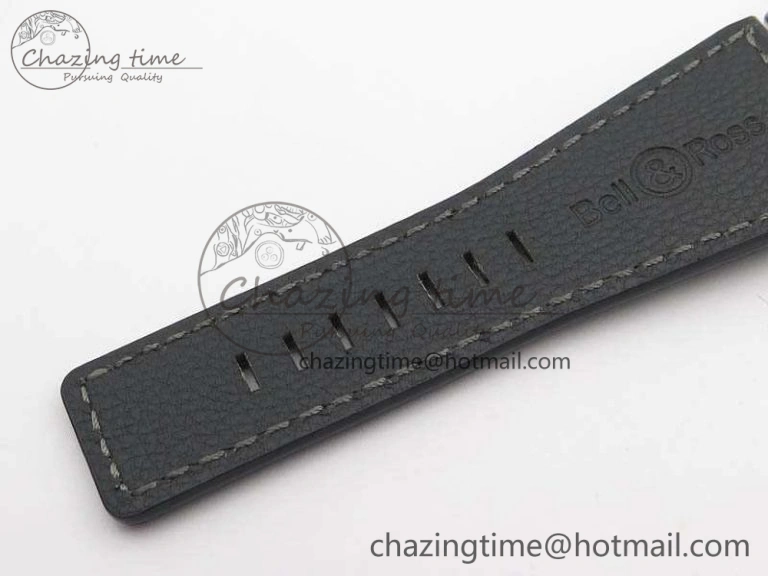 BR 03-92 Horolum Satin Polished Steel Gray Dial On Leather Strap MIYOTA 9015 (Free Nylon Strap) V2