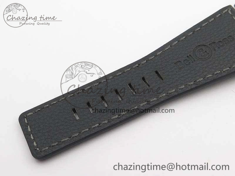 BR 03-92 Horolum Satin Polished Steel Gray Dial On Leather Strap MIYOTA 9015 (Free Nylon Strap) V2
