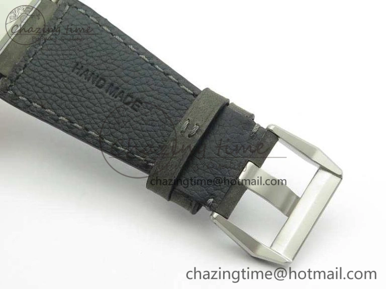 BR 03-92 Horolum Satin Polished Steel Gray Dial On Leather Strap MIYOTA 9015 (Free Nylon Strap) V2