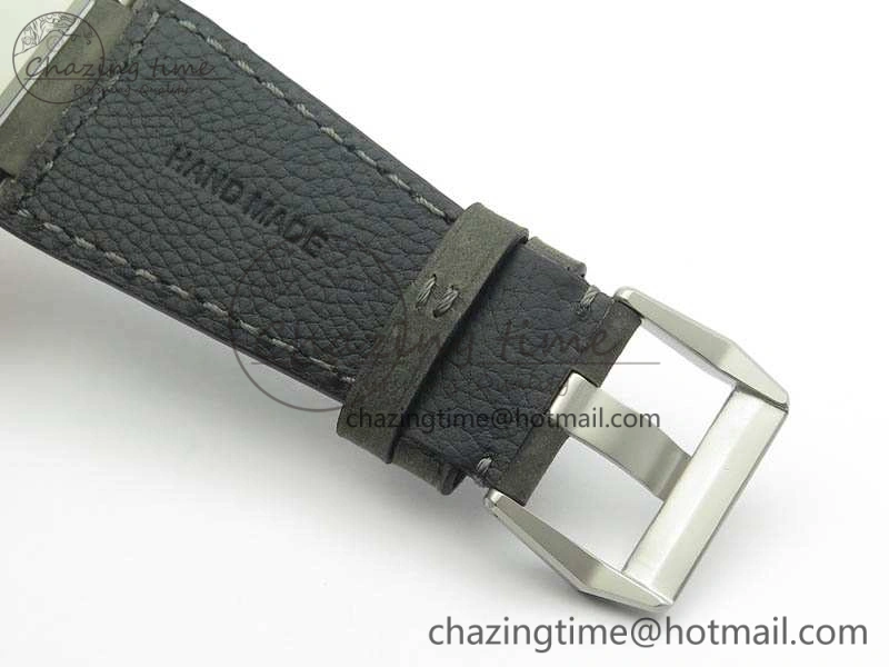 BR 03-92 Horolum Satin Polished Steel Gray Dial On Leather Strap MIYOTA 9015 (Free Nylon Strap) V2