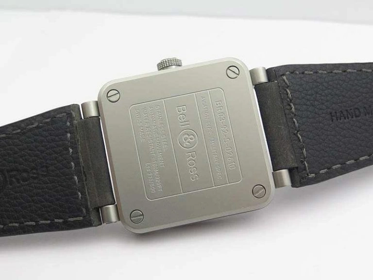 BR 03-92 Horolum Satin-Polished Steel Gray Dial On Leather Strap MIYOTA 9015 (Free Nylon Strap)