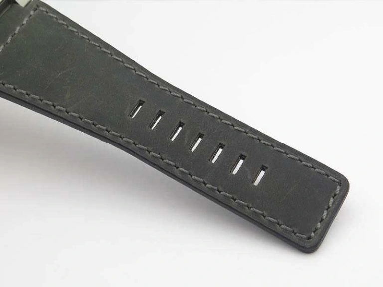 BR 03-92 Horolum Satin-Polished Steel Gray Dial On Leather Strap MIYOTA 9015 (Free Nylon Strap)
